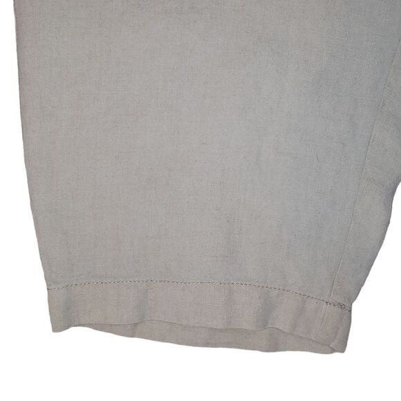 Eileen Fisher Organic Linen Khaki cropped pants size Large - Picture 5 of 6